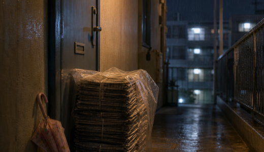 雨の夜の古新聞